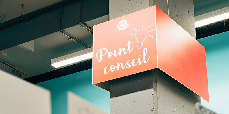 Panneau indiquant le point conseil
